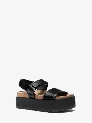 michael kors elsie|Elsie Calf Leather Flatform Sandal .